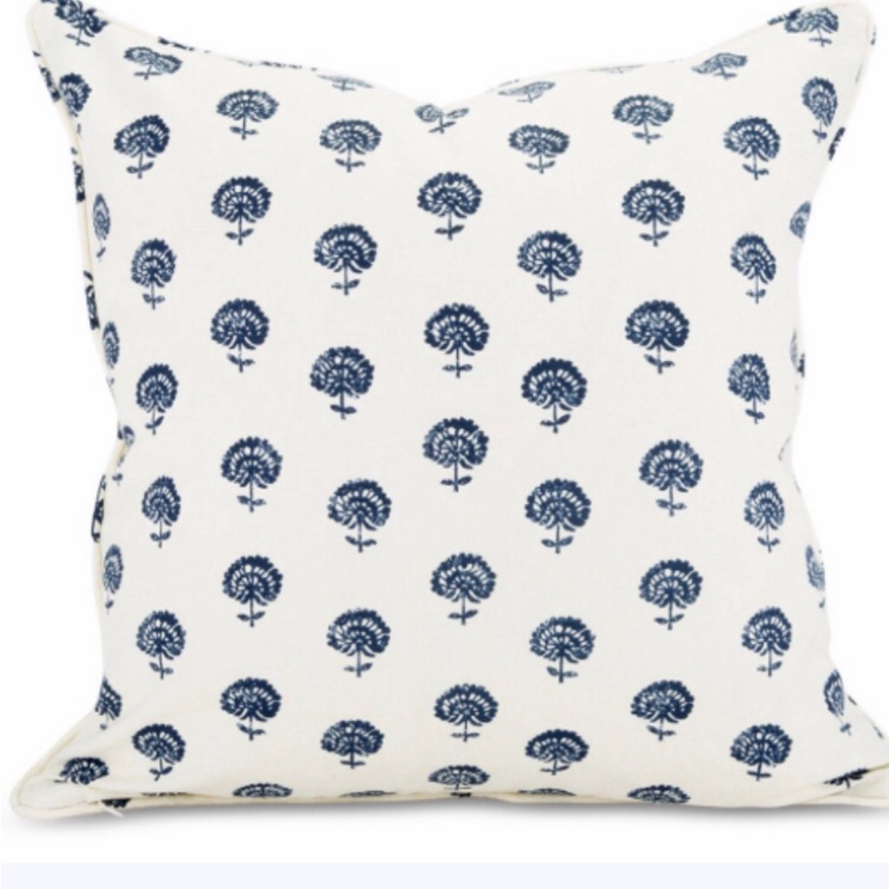 Never Used Navy Cream Pillow Cover